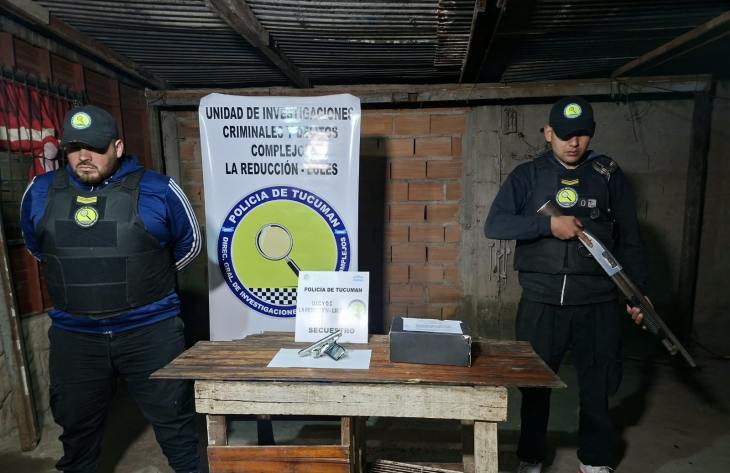 Secuestran un arma de fuego en allanamientos en La Reducción por dos hechos delictivos